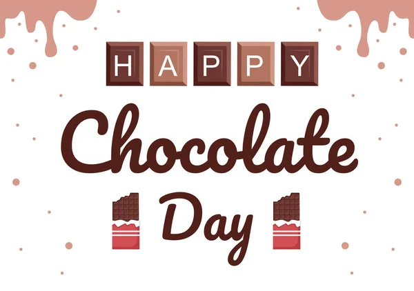 Feliz Dia Chocolate Celebration Vector Illustration Adequado Para Cartões Felicitações — Vetor de Stock