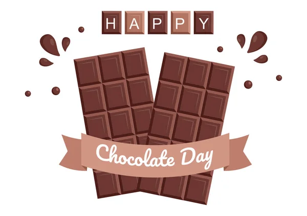 Feliz Dia Chocolate Celebration Vector Illustration Adequado Para Cartões Felicitações — Vetor de Stock