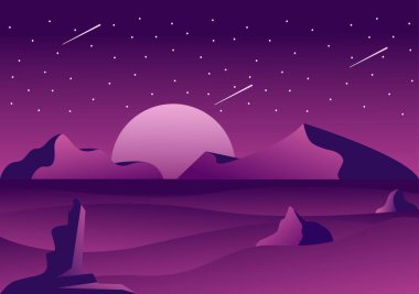 Uzay ve Harekette Keşif İçin Roket Arkaplan Resimli Astronot Yıldızları, Ay 'ı, Gezegenleri, Ufo' yu ya da Asteroidleri görün