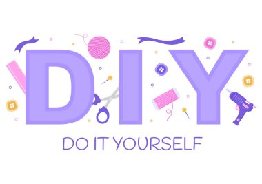 DIY Aletleri Ev Yenileme ve Yaratıcı Projeler İçin Kendi Arkaplan Resmini Yapıyor. Banner, Duvar Kağıdı veya İniş Sayfası Şablonu Kullanılıyor