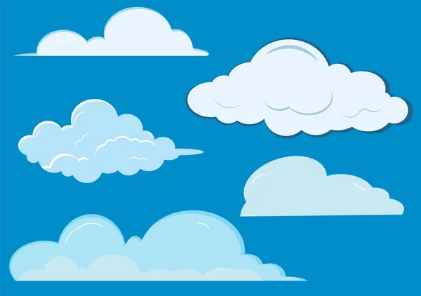 Set Cloud Icon Illustration Blue Background Wallpaper Additional Your Design — Stock Vector