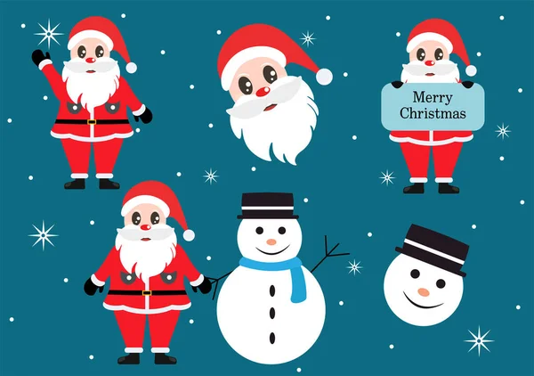 Feliz Natal Desenhos Animados Bonitos Papai Noel Ilustração Vetor Fundo —  Vetores de Stock