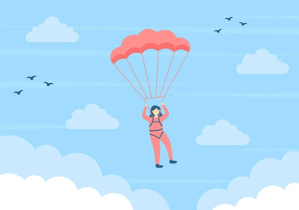 Fallschirmspringen Ist Eine Art Freizeitsport Freien Mit Fallschirm Und Hochsprung — Stockvektor