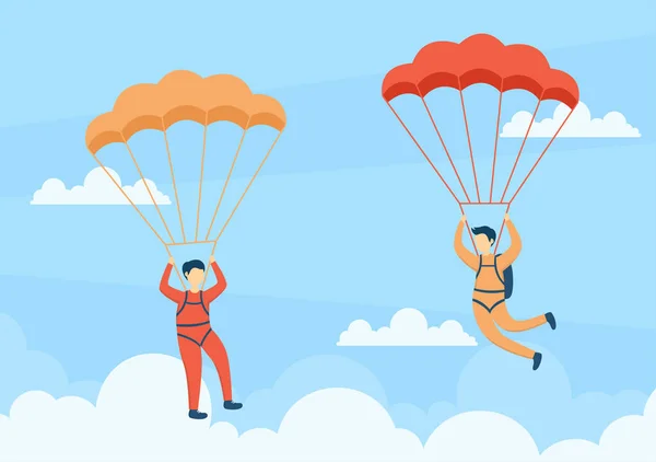 Skydive Deporte Tipo Recreación Actividad Aire Libre Usando Paracaídas Salto — Archivo Imágenes Vectoriales