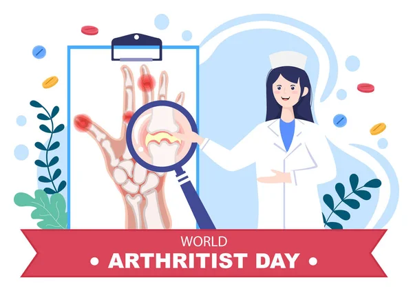 Día Mundial Artritis Antecedentes Que Celebra Octubre Tratamiento Médico Reumatismo — Vector de stock