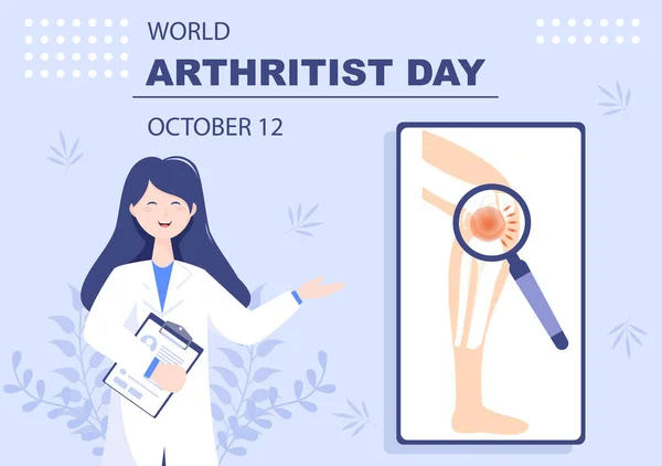 Día Mundial Artritis Antecedentes Que Celebra Octubre Tratamiento Médico Reumatismo — Archivo Imágenes Vectoriales