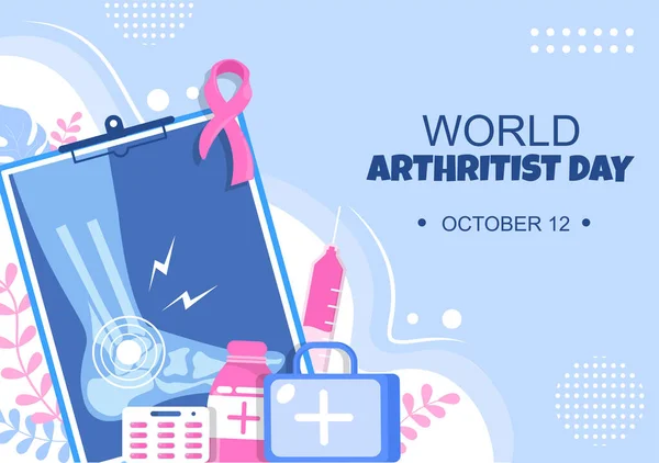 Dia Mundial Artrite Fundo Que Comemorado Outubro Reumatismo Médico Osteoartrite —  Vetores de Stock