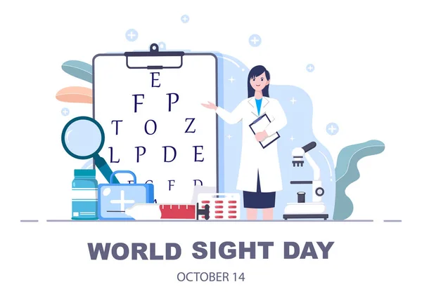 World Sight Day Background Vector Illustration Which Commemorated Every Year — 스톡 벡터