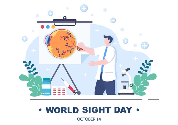 World Sight Day Background Vector Illustration Which Commemorated Every Year — 스톡 벡터