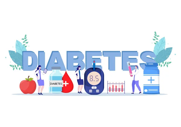 Teste Diabetes Com Medidor Glicose Sangue Resultados Exame Tubos Seringa —  Vetores de Stock