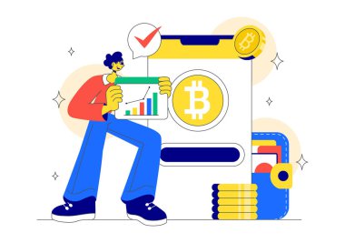 Digital Currency Payment Vector Illustration Featuring Successful Money Transaction and Online Mobile Banking for Digital Shopping in a Background