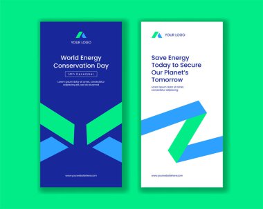 Enerji Koruma Günü Dikey Düz El Çizim Çizim Arkaplan Şablonu