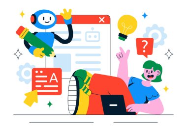 Çeviri, Chatbot Etkileşimi, Kod Üretimi ve Yazı Yazımı için Yapay Zeka Teknolojisi Yardımcı İllüstrasyonuName