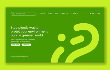 Plastik Atık Azaltma Kampanyası Çizgi Film El Sosyal Medya İniş Sayfası İllüstrasyonu