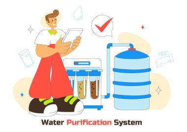 Su Arındırma Sistemi Teknolojisi Görünümü Temiz İçme Su Filtreleme Süreci Eko Dost Canlısı Endüstriyel Çözüm
