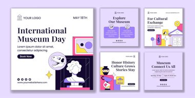 Uluslararası Müze Günü Sosyal Medya Düz Çizgi El Çizimi Arkaplan Resimleri