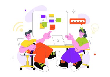 Çevrimiçi İşbirliği Beyaz Tahta Araç Vektör İllüzyonu Ekip Beyin Fırtınası, Uzaktan Çalışma İletişim ve Dijital Planlama Kurulu Geçmişi