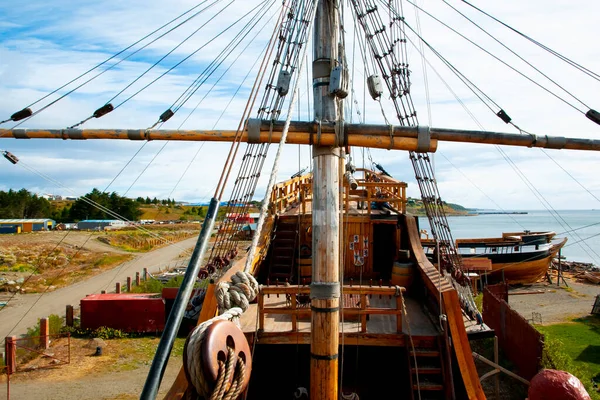 木造帆船デッキ — ストック写真