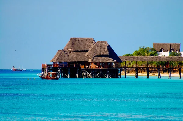 Dřevo Jetty Zanzibar Tanzanie — Stock fotografie