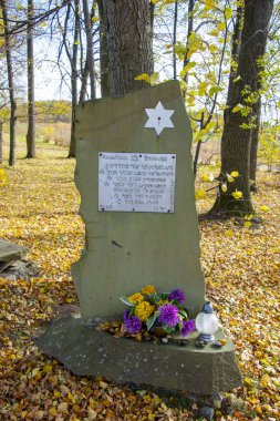 Grodzisko Dolne, Polonya - 25 Ekim 2025: 18. yüzyılda Yahudi mezarlığı kuruldu ve İkinci Dünya Savaşı 'nda Nazi tarafından harap edildi.