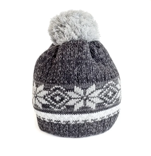 Gray knitted cap — Stock Photo, Image