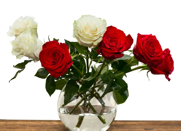 Roses in transparent vase Royalty Free Stock Photos