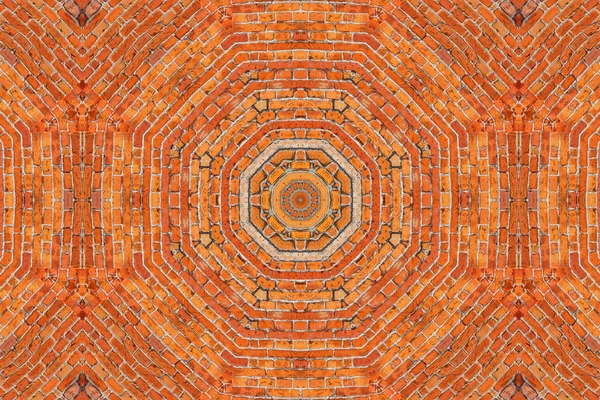 Brick wall kaleidoscopic pattern — Stock Photo, Image