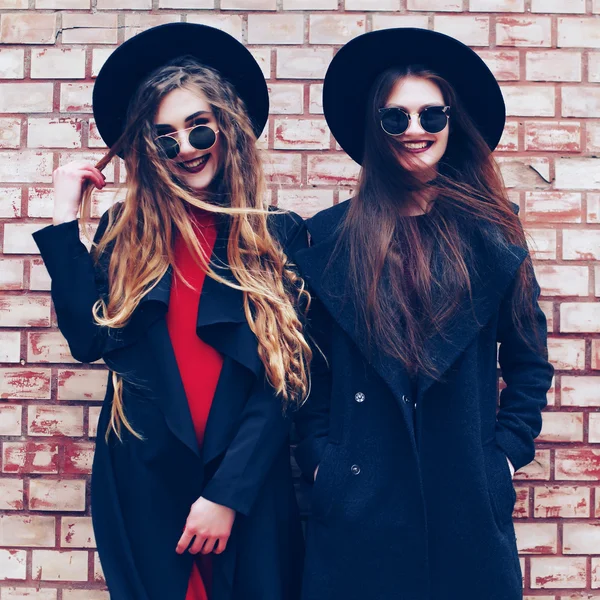 İki arkadaş birlikte eğleniyor.