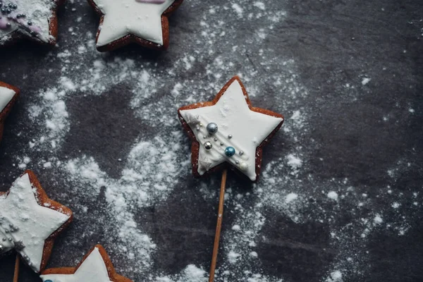 Christmas Gingerbread Cookies Star Cookies — Stock Photo, Image