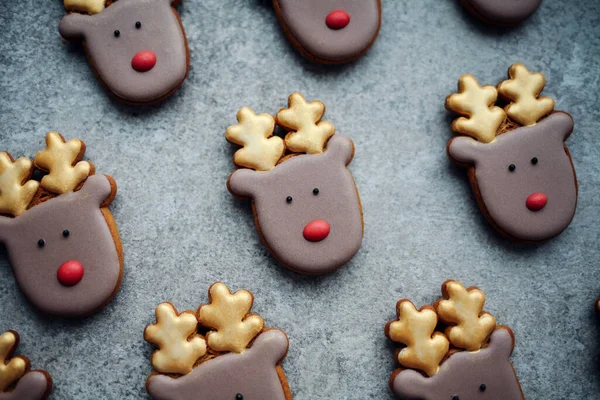 Baked Traditional Christmas Homemade Gingerbread Cookies — Stock Photo, Image