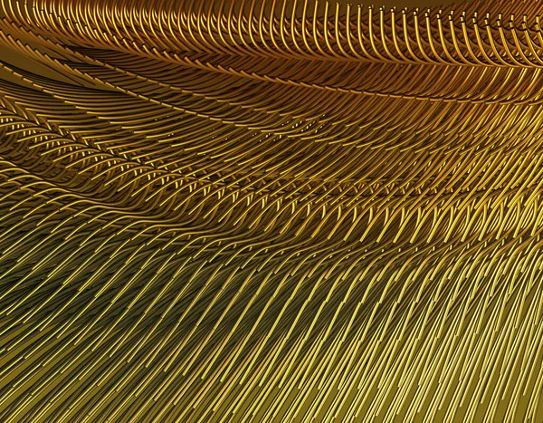 Composition Abstraite Avec Golden Lines Effet Visuel Égaliseur Rendu — Photo