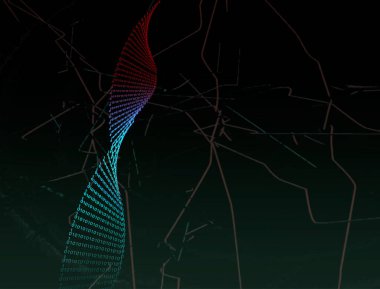  İnsan geni ya da DNA 'sı sıfır ve bir rakamlarından oluşur. 3d görüntüleme, illüstrasyon.