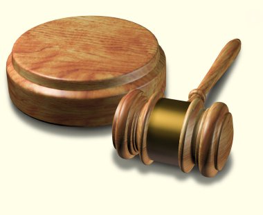 Beyaz arka planda adaletin çekici. 3d oluşturma.