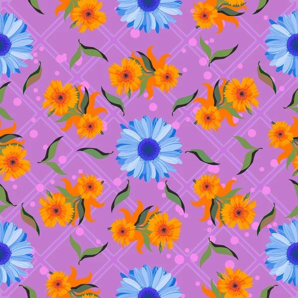 ファッショナブルなシームレスな花のパターン — ストック写真