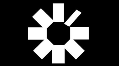 Merkezi bir alanda dönen geometrik elementlerin 4K soyut animasyonu, koyu arkaplan üzerinde temiz ve modern bir görsel kompozisyon oluşturur.