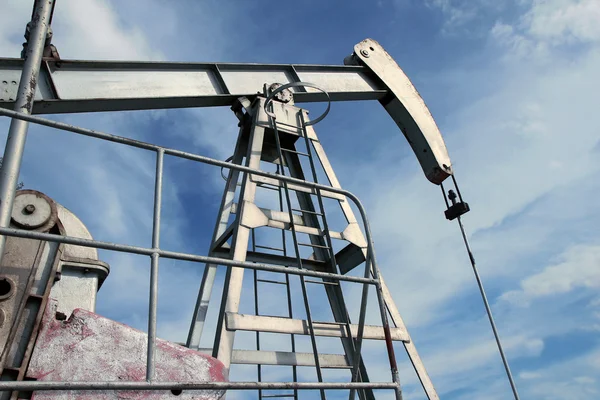 Detail of pump jack in Europe oil field Stock Picture