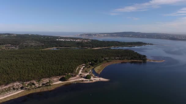 Lagoa Obidos Portekiz — Stok video