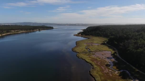 Lagoa Obidos Portekiz — Stok video