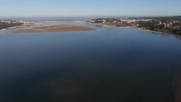 Lagoa Obidos Portekiz — Stok video