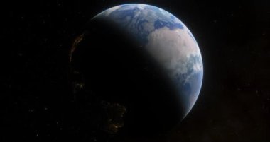 Dünya görünümünün uzaydan döndürülmesi