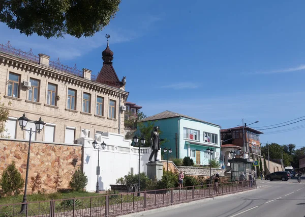 Monument Pouchkine Dans Rue Bahchisaraï Été — Photo