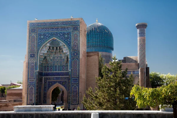 Mozaiklerle Süslenmiş Antik Anıt Mezar Gur Emir Amir Temur Semerkant Stok Fotoğraf