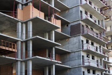 modern çok katlı binaların inşaatı
