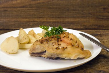 bir garnitür ile ızgara et