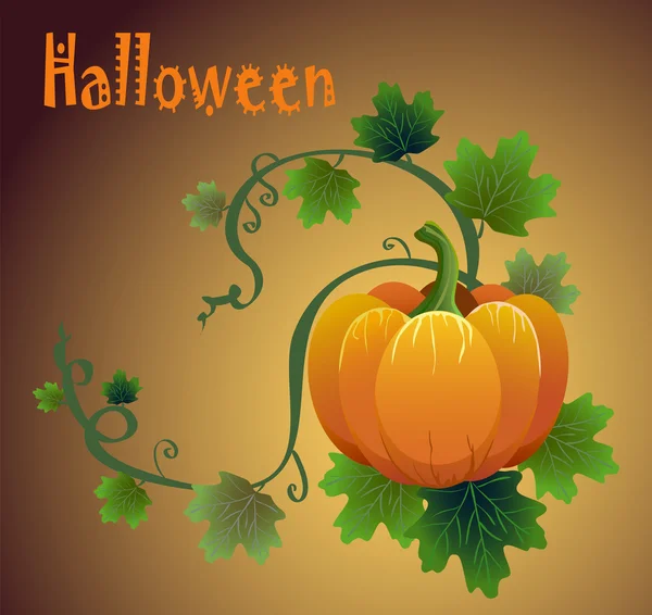 Halloween card with vector  pumpkin — Stock Vector