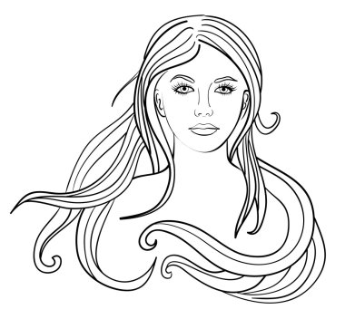 güzel genç kız, vektör