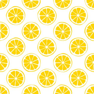 limon Dikişsiz desen beyaz arka plan