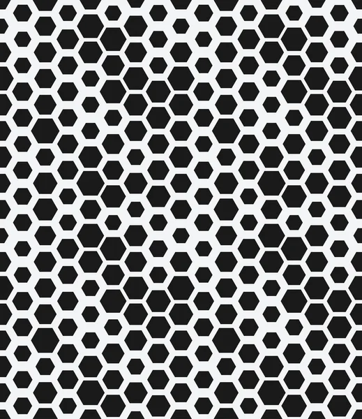 Hexagon monochrome seamless geometrical pattern — Stock Vector