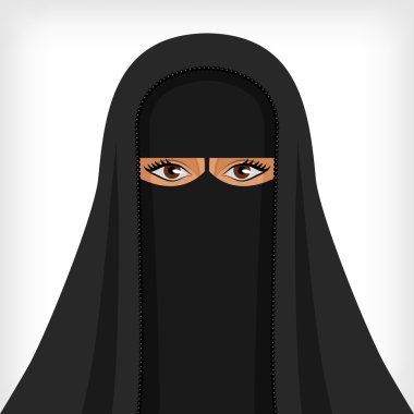 Siyah burqa güzel Müslüman kadın