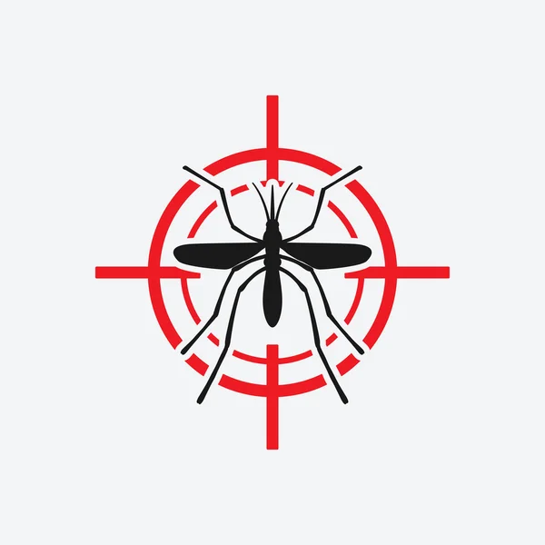 Mosquito icono blanco rojo — Vector de stock